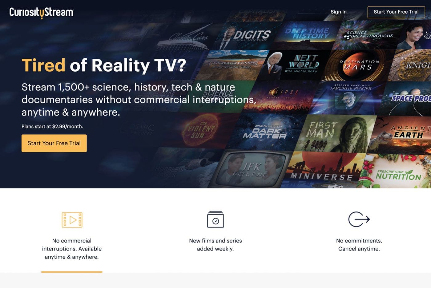 CuriosityStream Marketing Site